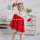 kids embroidered ruffle Christmas dress